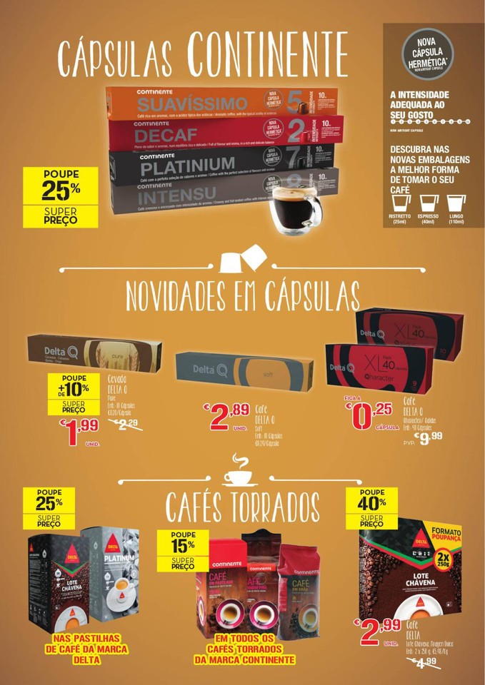Antevisão folheto Continente especial Bebidas Quentes